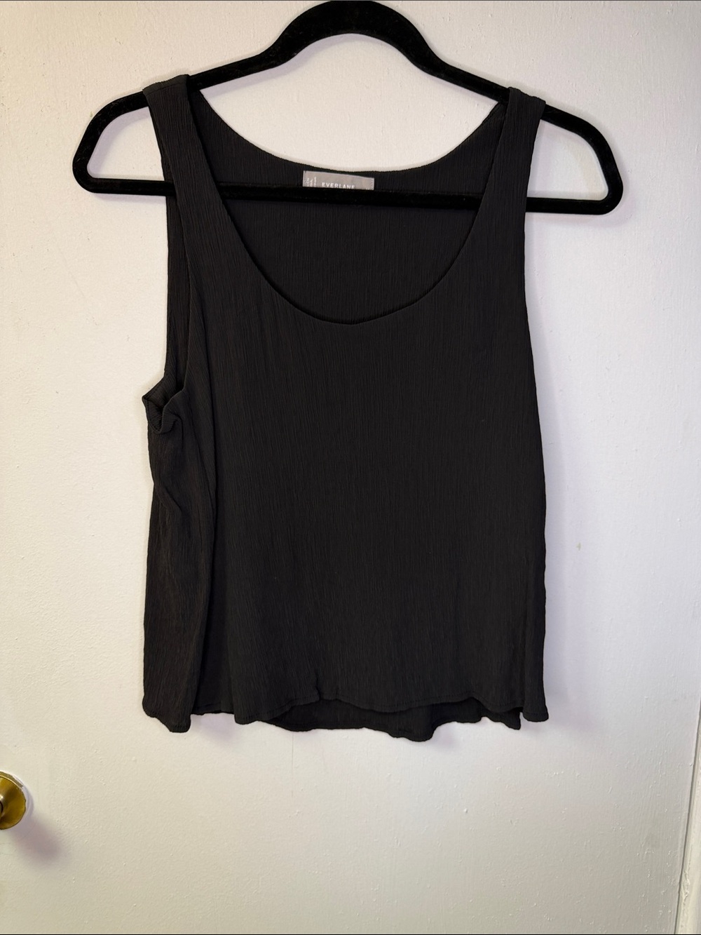 Everlane Black Ribbed Scoop Tank Top